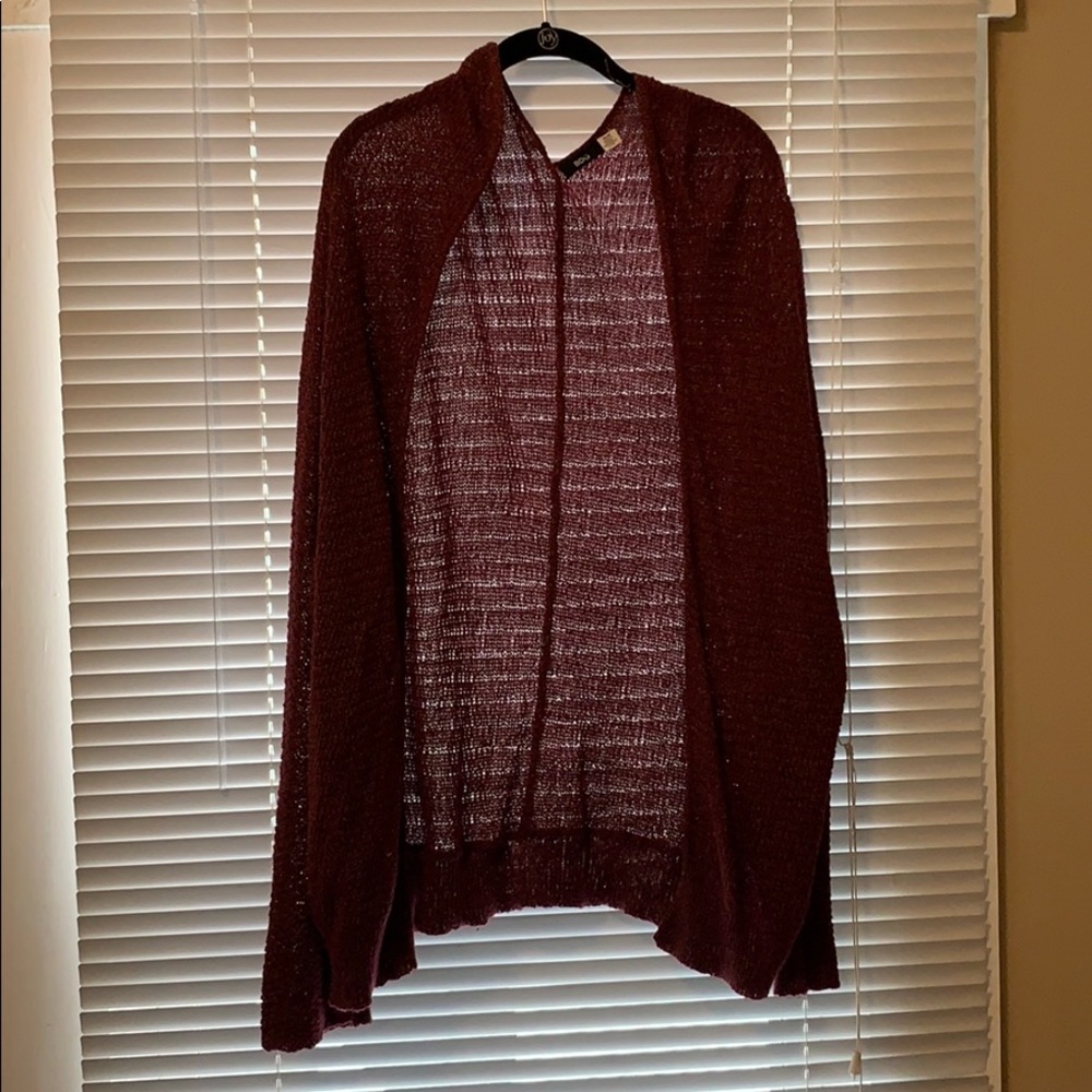 Maroon thin knit cardigan